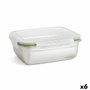 Bidasoa Récipient Rectangulaire Hermétique Inox Theo 23x18x8 cm, 1800 mL (6 Unités)
