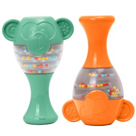 Chicco - Maracas Singes, Jouet pour Bébé dès 6 Mois - En Plastique Recyclé - Développe la Coordination et l'Audition