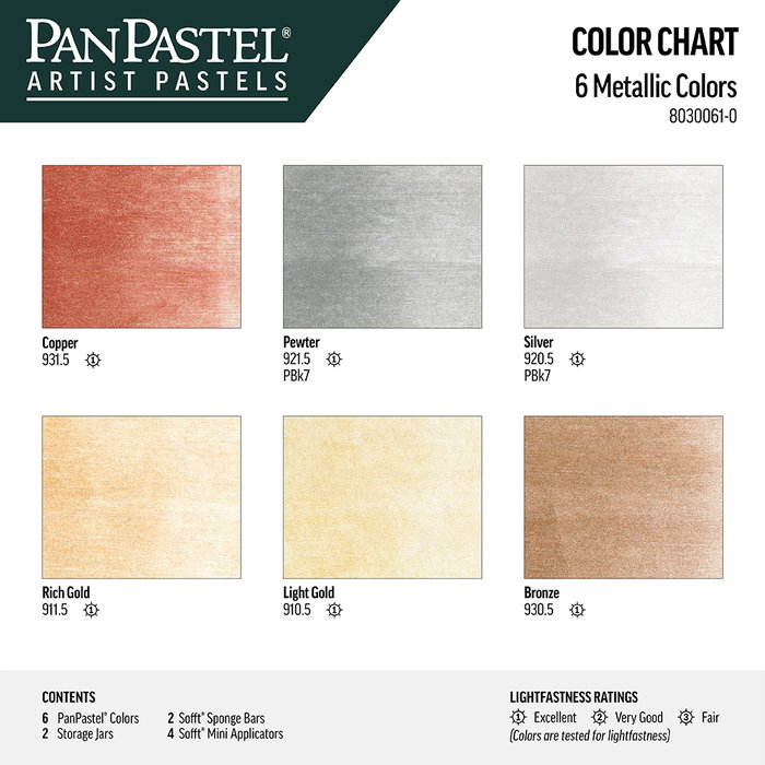 Panpastel 6 - Estuche de Metálicos (Gama Completa)