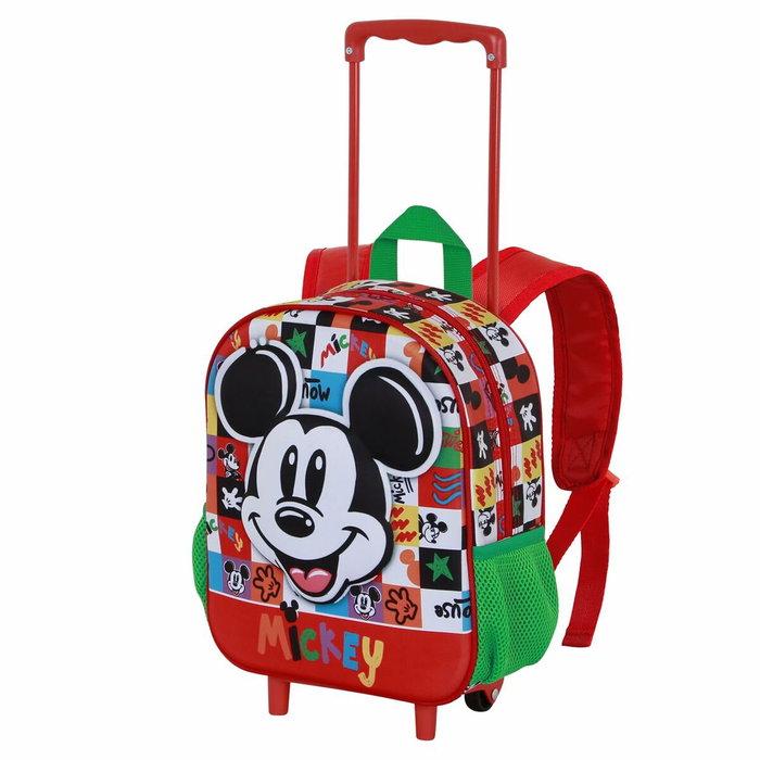 Cartable à roulettes Mickey Mouse Mood Rouge Vert 26 x 13 x 34 cm