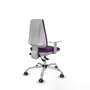 PIQUERAS Y CRESPO Chaise de bureau Elche, tissu violet, mécanisme asynchrone