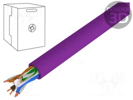 DIGITUS Cordon Ethernet Cat 6 U/UTP Violet 305m