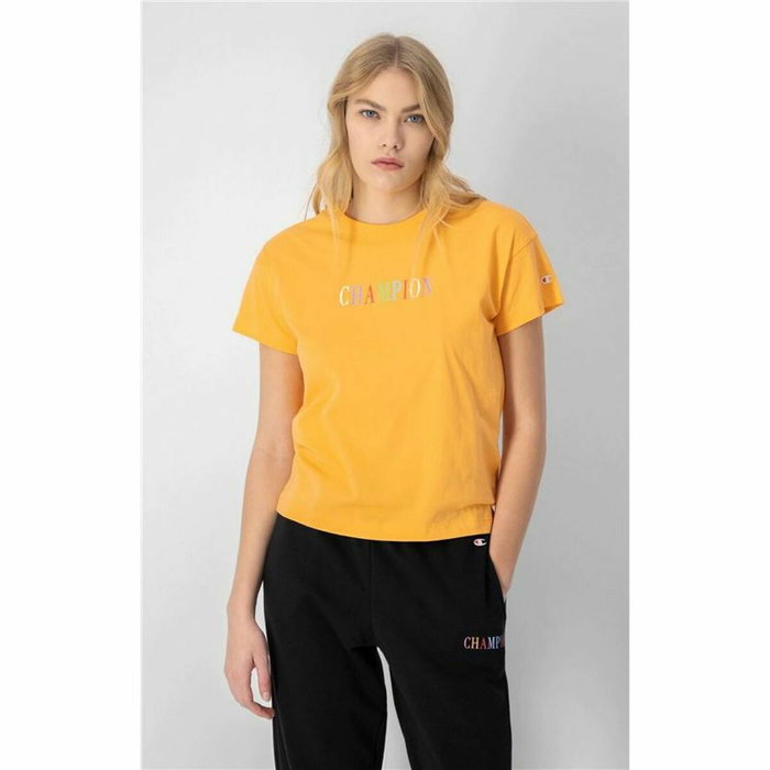 T-shirt à manches courtes femme Champion Crewneck Croptop Jaune T-shirt à manches courtes femme Champion Crewneck Croptop Jaune