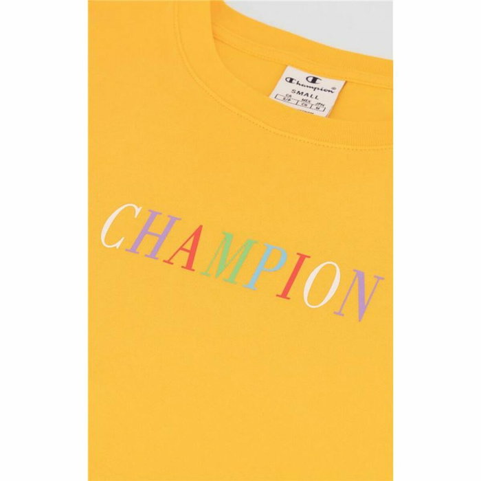 T-shirt à manches courtes femme Champion Crewneck Croptop Jaune T-shirt à manches courtes femme Champion Crewneck Croptop Jaune