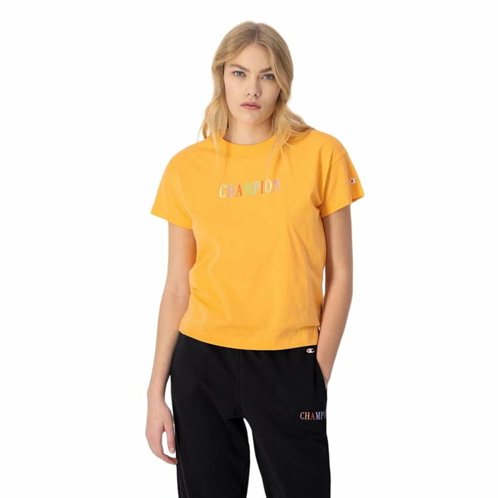 T-shirt à manches courtes femme Champion Crewneck Croptop Jaune T-shirt à manches courtes femme Champion Crewneck Croptop Jaune