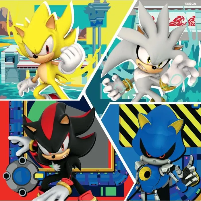 Ravensburger Puzzles 12001133 - 3 Puzzles de 49 Pièces Les Aventures de Sonic, avec Posters à Taille Réelle, Jeu Éducatif pour Enfants dès 5 Ans