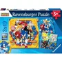 Ravensburger Puzzles 12001133 - 3 Puzzles de 49 Pièces Les Aventures de Sonic, avec Posters à Taille Réelle, Jeu Éducatif pour Enfants dès 5 Ans