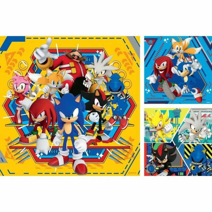 Ravensburger Puzzles Les aventures de Sonic, lot de 3 (3 x 49 pièces) Ravensburger Puzzles Les aventures de Sonic, lot de 3 (3 x 49 pièces)