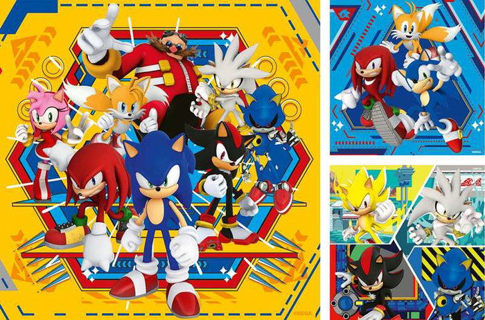 Ravensburger Puzzles Les aventures de Sonic, lot de 3 (3 x 49 pièces) Ravensburger Puzzles Les aventures de Sonic, lot de 3 (3 x 49 pièces)