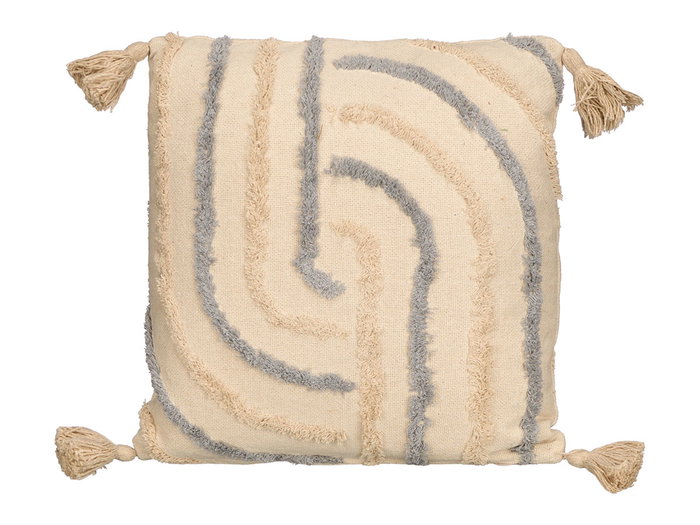 GIFTDECOR Coussin Iris brodé gris 45x45cm