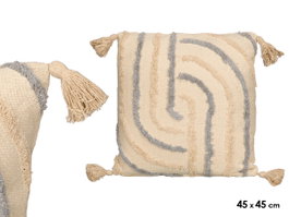 GIFTDECOR Coussin Iris brodé gris 45x45cm