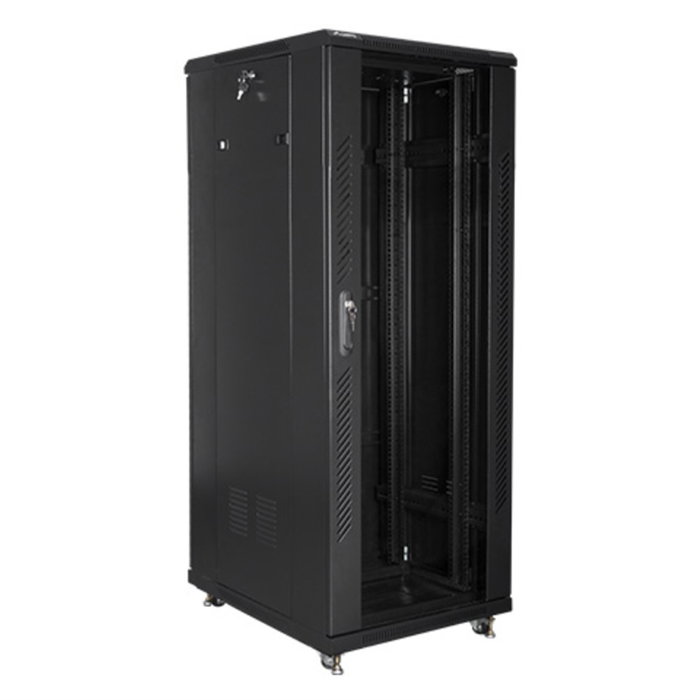 Lanberg FF01-6832-12B - Armoire Rack 19 pouces 32U 600x800 mm, Noir, IP20, pour serveur et équipement réseau