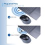 Ewent EW3243 Souris Optique Sans Fil Bluetooth 2.4GHz Noir Gris, 6 Boutons Silencieux, DPI 3200