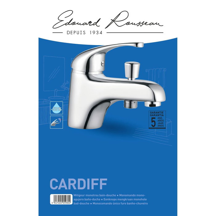 Edouard Rousseau Cardiff Mitigeur bain douche monotrou chromé