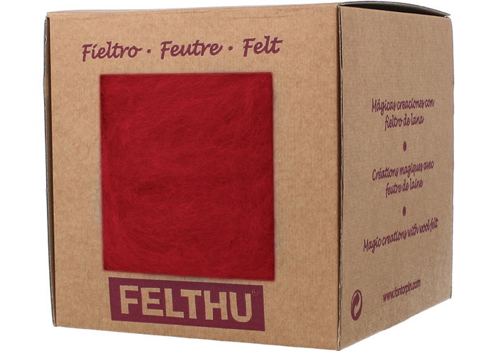 Felthu Feutre de laine rouge 100g Felthu Feutre de laine rouge 100g