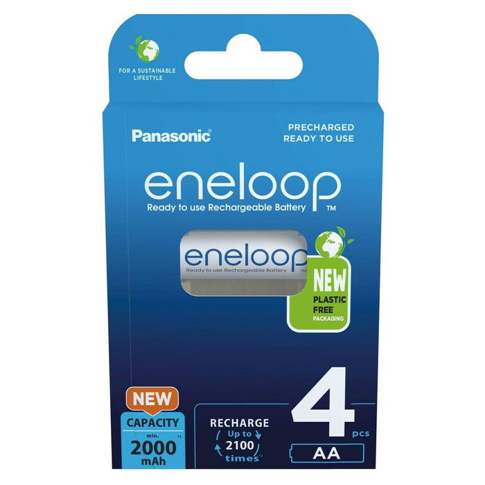 Panasonic BK-3MCDE/4CP 2000 mAh 1,2 V 5 V - Lot de 4 batteries rechargeables AA Panasonic BK-3MCDE/4CP 2000 mAh 1,2 V 5 V - Lot de 4 batteries rechargeables AA