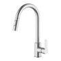 Verhal Mino Robinet de cuisine monocommande extraible plateau argent mat acier inoxydable 304