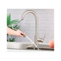Verhal Mino Robinet de cuisine monocommande extraible plateau argent mat acier inoxydable 304