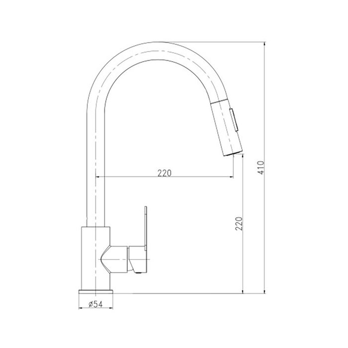 Verhal Mino Robinet de cuisine monocommande extraible plateau argent mat acier inoxydable 304