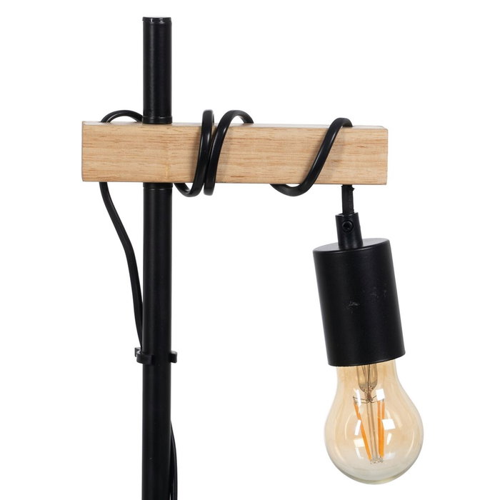 BigBuy Home Lampe de bureau Noir Beige Bois Fer