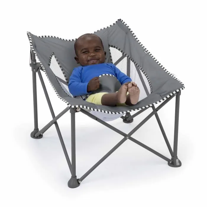 Bright Starts Transat bébé Pop 'N Chill, siège de voyage pliable avec protection UV UPF 50+, harnais 3 points, housse lavable, sac de transport, Gris - 0-6 mois / jusqu'à 20 lb Bright Starts Transat bébé Pop 'N Chill, siège de voyage pliable avec protection UV UPF 50+, harnais 3 points, housse lavable, sac de transport, Gris - 0-6 mois / jusqu'à 20 lb