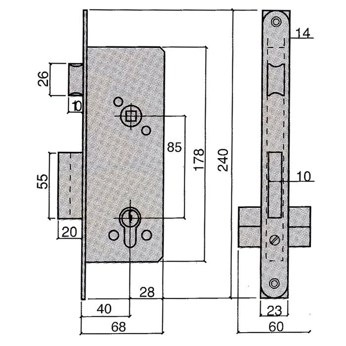 UCEM Serrure 5255-hl/50 UCEM Serrure 5255-hl/50