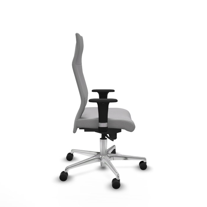 Piqueras Y Crespo Sillón Albacete Gris clair avec mécanisme synchrone et base aluminium