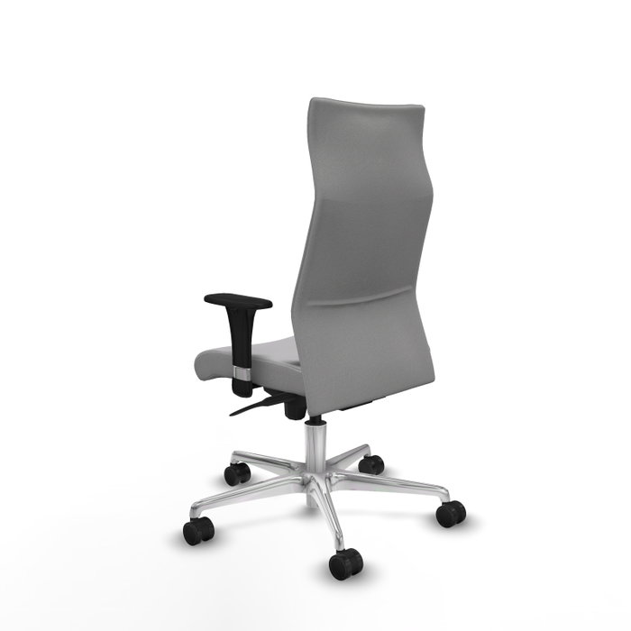 Piqueras Y Crespo Sillón Albacete Gris clair avec mécanisme synchrone et base aluminium