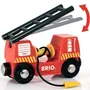 BRIO Camion de Pompiers avec Son et Lumières - Lance à Incendie Détachable et Échelle - Jouet pour Enfants Dès 3 Ans - Réf. 33811
