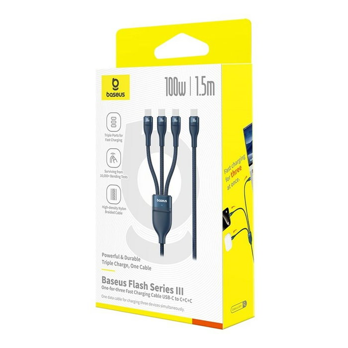 Baseus Câble USB-C vers USB-C Bleu 1,5 m Baseus Câble USB-C vers USB-C Bleu 1,5 m