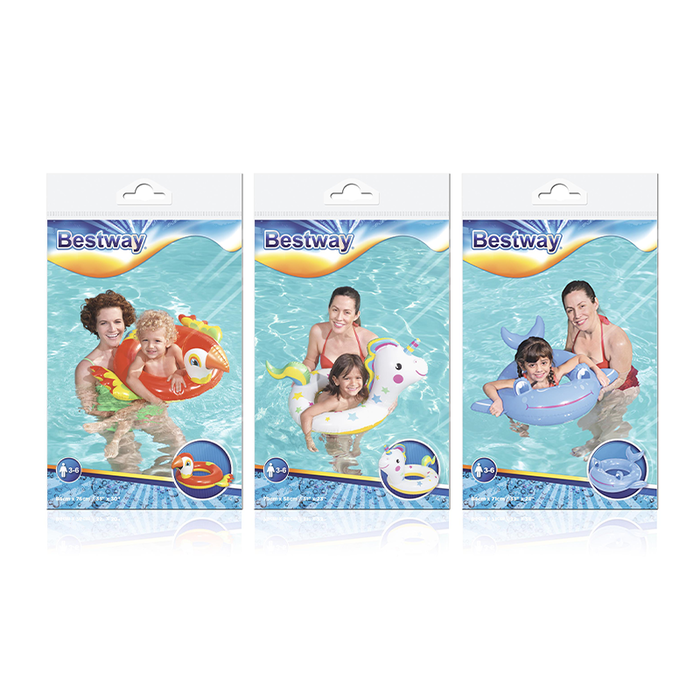 Bestway 36128 Flotador Gonflable Animaux Couleur Assortie 84x71 cm +3 à 6 Ans Plage et Piscine
