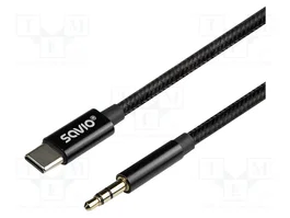 SAVIO Câble Jack 3,5mm vers USB C 1m noir textile