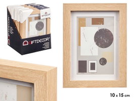 GIFTDECOR Cadre photo mural en bois naturel avec passe-partout 10x15cm - Lot de 24