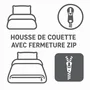 Home Linge Passion Parure de Couette 3 Pièces Microfibre 82 g HP72075, Gris Anthracite 240 x 260 cm avec Housse et 2 Taies d'Oreiller