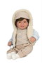 Muñecas Arias Muñeca Elegance 45 cm Zoe Beige avec cheveux et mécanisme de rire Try Me, Poupée interactive parlante espagnole pour enfants 3 ans et plus