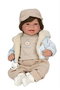 Muñecas Arias Muñeca Elegance 45 cm Zoe Beige avec cheveux et mécanisme de rire Try Me, Poupée interactive parlante espagnole pour enfants 3 ans et plus