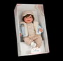 Muñecas Arias Muñeca Elegance 45 cm Zoe Beige avec cheveux et mécanisme de rire Try Me, Poupée interactive parlante espagnole pour enfants 3 ans et plus