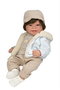 Muñecas Arias Muñeca Elegance 45 cm Zoe Beige avec cheveux et mécanisme de rire Try Me, Poupée interactive parlante espagnole pour enfants 3 ans et plus