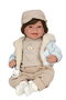 Muñecas Arias Muñeca Elegance 45 cm Zoe Beige avec cheveux et mécanisme de rire Try Me, Poupée interactive parlante espagnole pour enfants 3 ans et plus