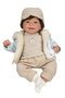 Muñecas Arias Muñeca Elegance 45 cm Zoe Beige avec cheveux et mécanisme de rire Try Me, Poupée interactive parlante espagnole pour enfants 3 ans et plus