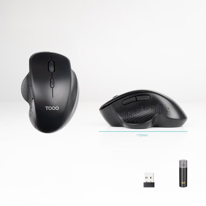 Tooq Souris sans fil ergonomique TQMWG - 1105 - B noir Tooq Souris sans fil ergonomique TQMWG - 1105 - B noir