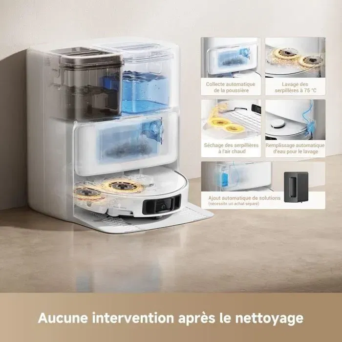 MOVA P50 Ultra Robot Aspirateur Laveur avec Station Auto-nettoyante - 19000 Pa Aspiration - Technologie FlexReach pour Nettoyage des Coins