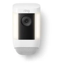 Ring Spotlight Cam Pro Caméra de sécurité avec batterie - Blanc - Détection de mouvement et vision nocturne