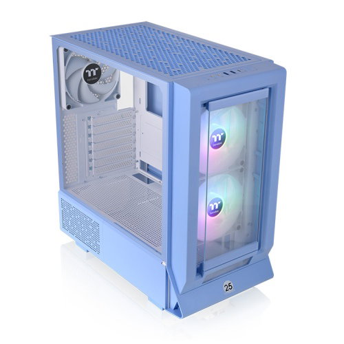 Thermaltake Ceres 350 MX Hydrangea Blue Boîtier PC Gaming Mid Tower, panneau latéral en verre trempé, ventilateurs RVB, USB 3.2 Type-C