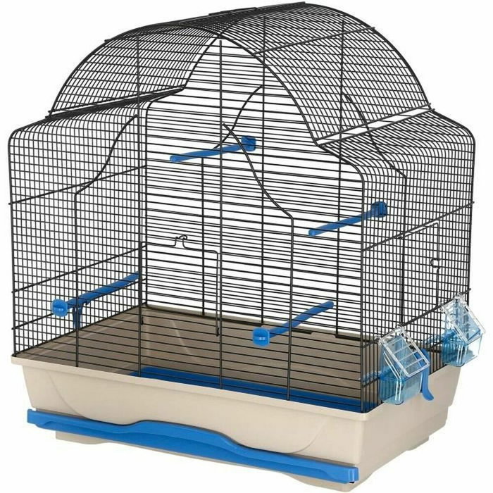 Kerbl Cage à oiseaux Daisy beige et bleue avec accessoires Kerbl Cage à oiseaux Daisy beige et bleue avec accessoires