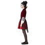 Déguisement Vampire Bordeau Fille Enfant 10-12 Ans pour Halloween - Robe Dracula avec Collerette et Manches Blanches en Polyester