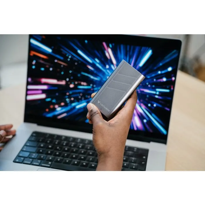 Verbatim Disque SSD Externe TurboMetal 2 To USB Gris - Boîtier Métallique Robust avec Ventilateur de Refroidissement