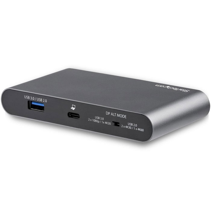 Startechcom Docking Station 7-en-1 USB-C vers double DisplayPort 4K 60Hz RJ-45 Gigabit Ethernet USB 3.0 Noir