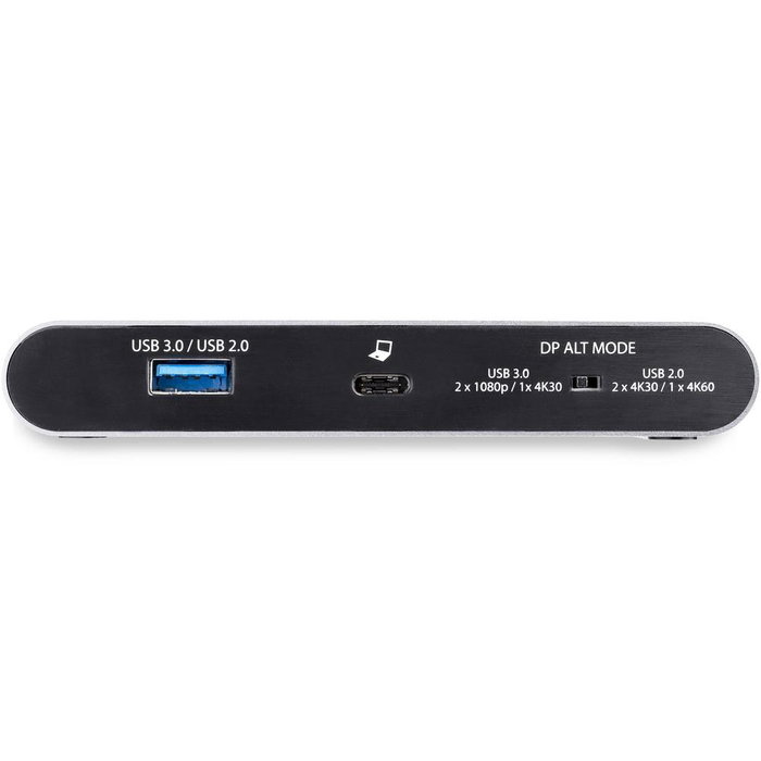 Startechcom Docking Station 7-en-1 USB-C vers double DisplayPort 4K 60Hz RJ-45 Gigabit Ethernet USB 3.0 Noir