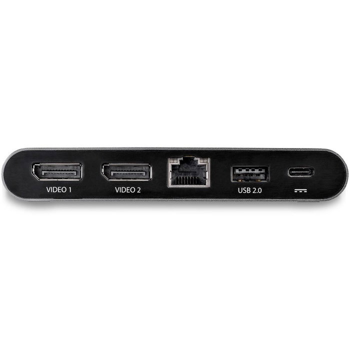 Startechcom Docking Station 7-en-1 USB-C vers double DisplayPort 4K 60Hz RJ-45 Gigabit Ethernet USB 3.0 Noir
